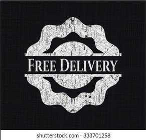 Entrega gratuita escrita con textura de pizarra