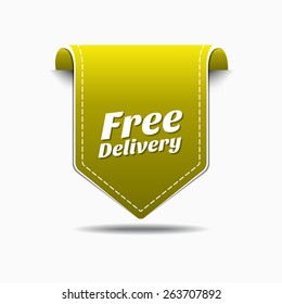 Free Delivery Yellow Vector Icon Design