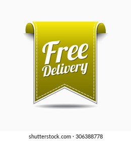 Free Delivery Yellow Vector Icon Design