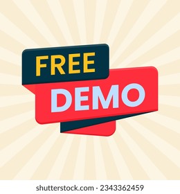 free demo banner label clipart vector