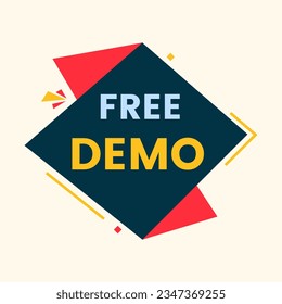 free demo button label vector