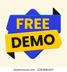 diseño plano de etiqueta de demostración gratuita