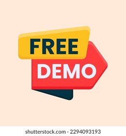 free demo label icon vector design