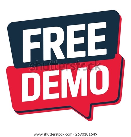 Free Demo Label Vector Design for Promotion and Marketing Advertisement.