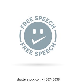 Free Democracy - Freedom Of Speech Icon Symbol. Vector Illustration.