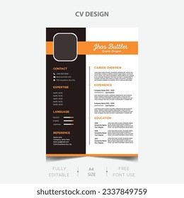 Free Download A4 size Clean Corporate Cv design template