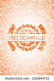 Free Download abstract orange mosaic emblem