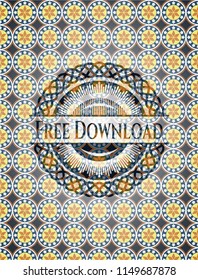 Free Download arabesque emblem. arabic decoration.