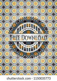 Free Download arabesque style badge. arabic decoration.