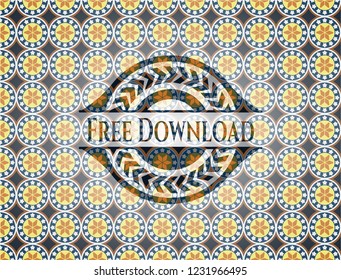 Free Download arabesque style badge. arabic decoration.