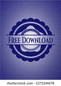 Free Download badge with jean texture
