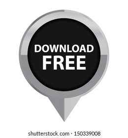 Free download black icon and metal border. vector illustration 