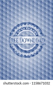 Free Download blue emblem or badge with abstract geometric pattern background.