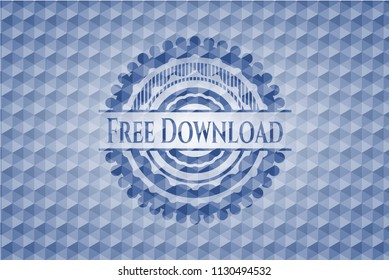 Free Download blue polygonal emblem.