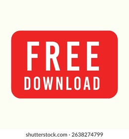 Free download button, marketing icon, label for sale, ecommerce symbol,  vector illustration.