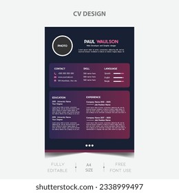 Free download corporate Cv design template for your job