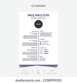 Free download corporate Cv design template for your job