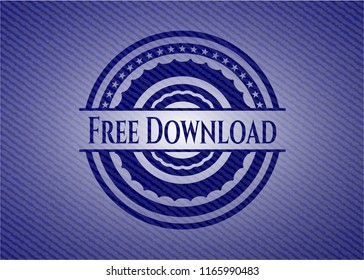 Free Download emblem with denim texture
