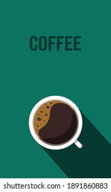 Free download flat design coffe - Long shadow