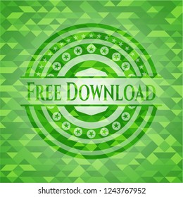 Free Download green emblem. Mosaic background