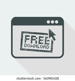 Free download grunge button - Vector flat icon