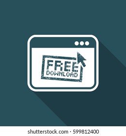 Free download grunge button - Vector flat icon