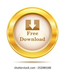 Free download icon. Internet button on white background. EPS10 vector. 