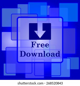 Free download icon. Internet button on abstract background. 