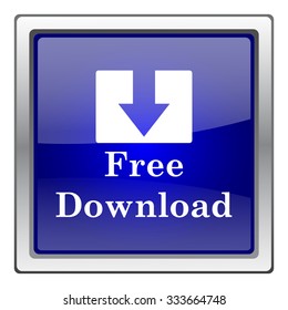 Free download icon. Internet button on white background. EPS10 vector.