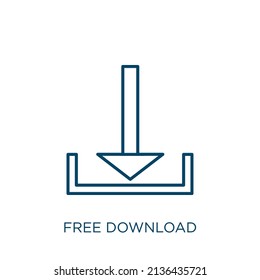 icono de descarga gratuita. Icono de contorno de descarga lineal delgado aislado en fondo blanco. Señal de descarga libre de vector de línea, símbolo para web y móvil
