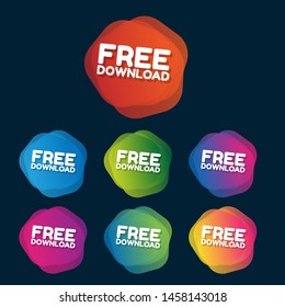 Free download label or badge designed for custom design.colorful icon