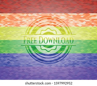 Free Download lgbt colors emblem. Vector Illustration. Mosaic.