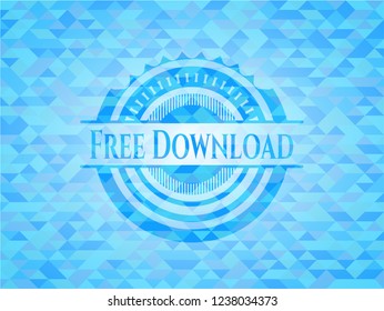 Free Download light blue emblem. Mosaic background