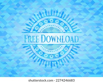 Free Download light blue mosaic emblem. 