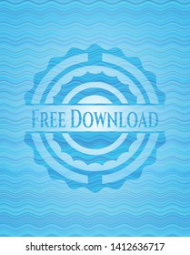 Free Download light blue water badge. Vector Illustration. Detailed.