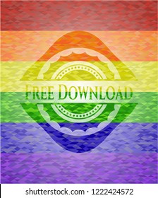 Free Download on mosaic background with the colors of the LGBT flag