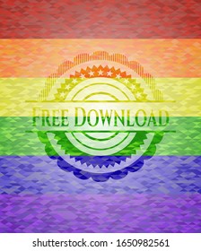 Free Download on mosaic background with the colors of the LGBT flag