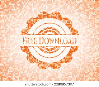 Free Download orange mosaic emblem. Vector Illustration. Detailed. 