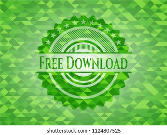 Free Download realistic green mosaic emblem