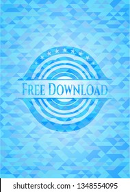 Free Download realistic light blue mosaic emblem