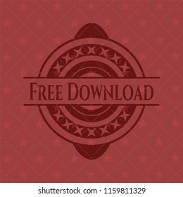 Free Download red emblem. Vintage.