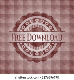 Free Download red seamless emblem with geometric pattern.