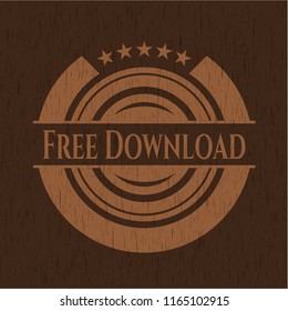 Free Download retro style wooden emblem