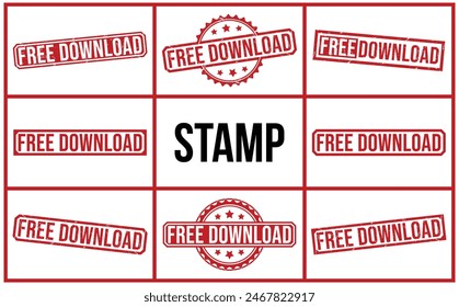 Free Download rubber stamp on white background. Free Download Stamp.