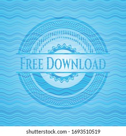 Free Download water wave style badge. Vector Illustration. Detailed.