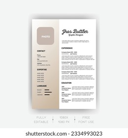 Free downloadn clean and modern resume or cv template