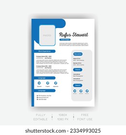 Free downloadn clean and modern resume or cv template