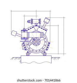 Free drawing of a refrigerating machine