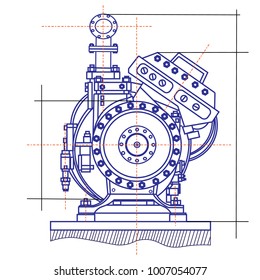 free drawing of the refrigerator unit. chiller unit