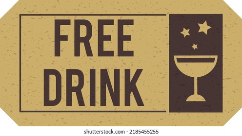 free drink ,drink ticket, label - Shutterstock ID 2185455255